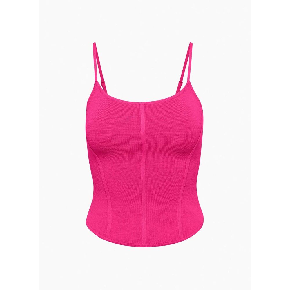 Aritzia Knit Bustier Camisole in Fuchsia Tank Top Casual Ballerina Core Size L